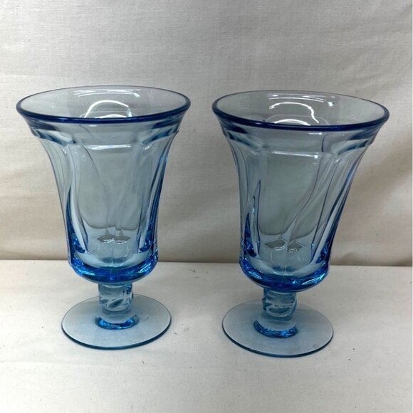 2 Fostoria Jamestown Light Blue Iced Tea Footed Tumblers Glasses 6 1/8" - Picture 2 of 7
